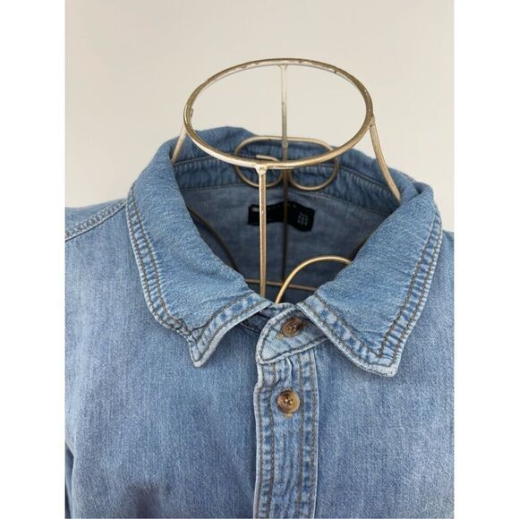 ASOS Curve Women’s Long Sleeve Button Down Denim Jean Shirt Size 14 100% cotton - Picture 7 of 12